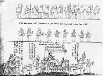 The Queen in her Litter, from 